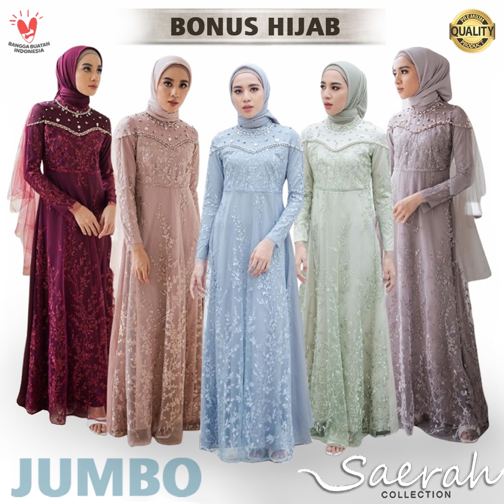 ADA JUMBO Terbaru Namira Dress Brokat Gamis Pesta Kekinian Mewah Elegan Kondangan Lamaran Wisuda