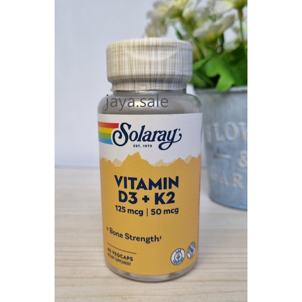 Solaray Vitamin D3 + K2 , Vitamin D3 5000 IU + K2