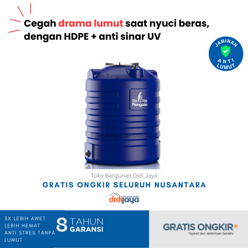 Tandon Air Blow Tank Penguin TW 25 250 Liter | Toren Air | Tangki Air Blow Tank Penguin Bergaransi