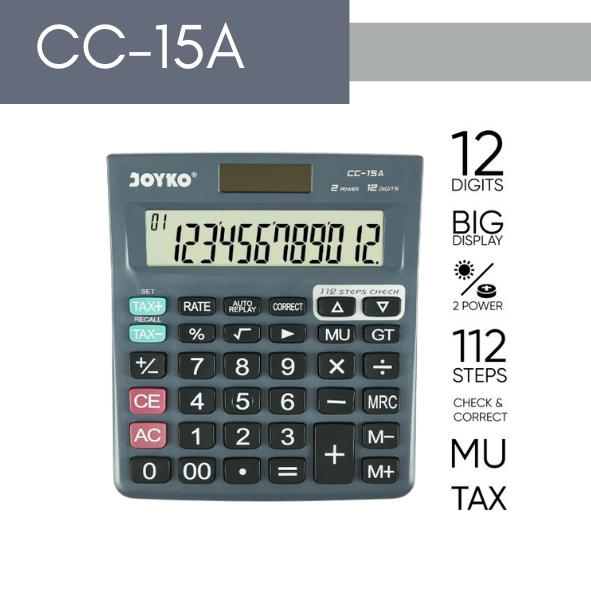 

(PCS) Kalkulator Joyko CC-15A / Calculator Kalkulator Joyko CC-15A 12 Digits