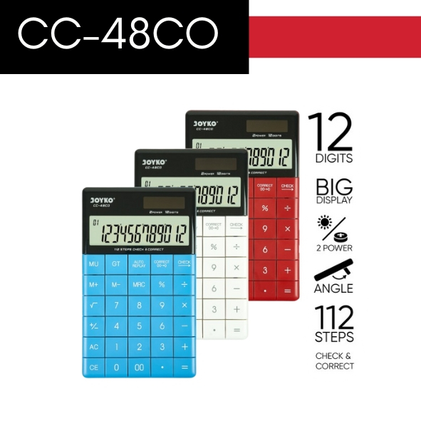 

(PCS) Kalkulator Joyko CC-48CO / Kalkulator 12 Digits / Check Correct / Calculator