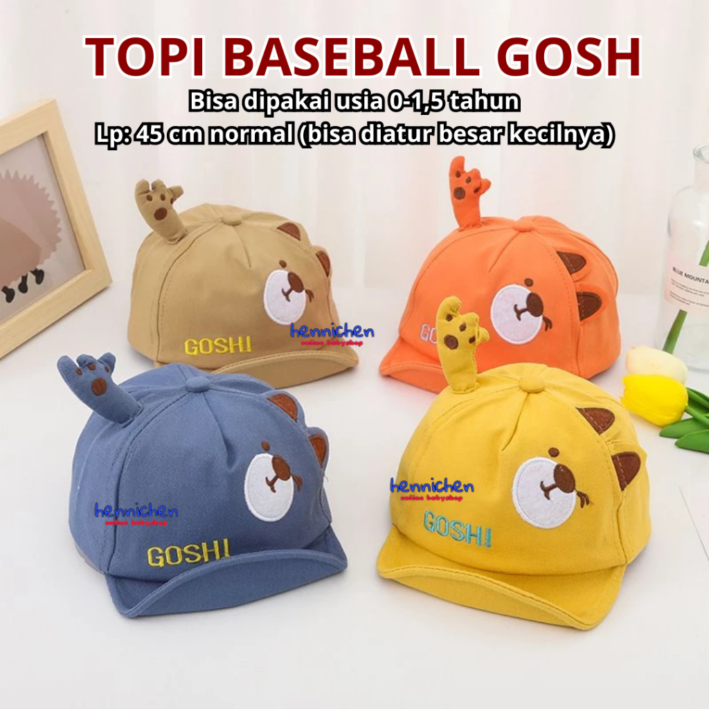TOPI ANAK TOPI BAYI TULISAN BORDIR GOSH 3D HIGH QUALITY CNA