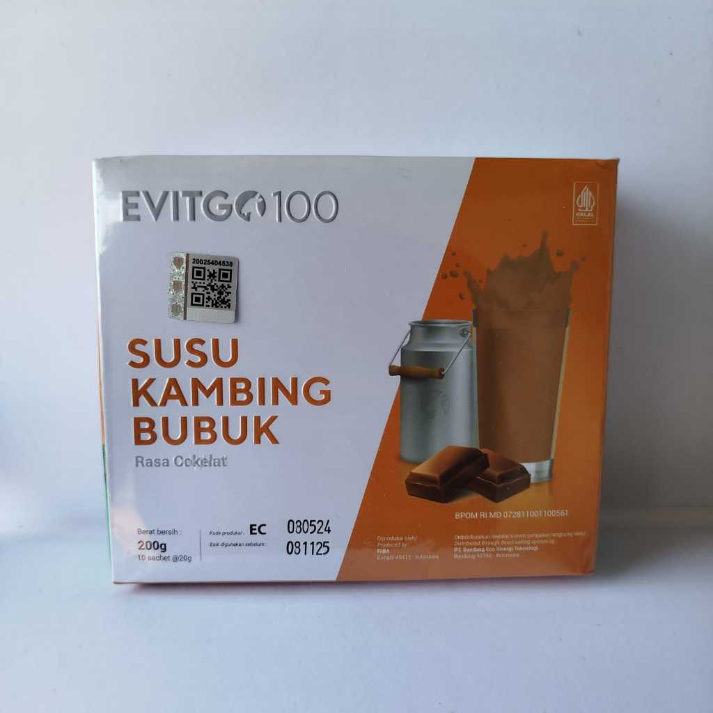 

susu kambing evitgo100 rasa coklat 100% original 1 box isi 10 sachet