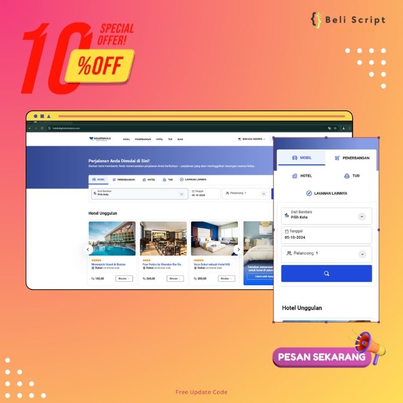 Jual Source Code Website AsiaTravel - Respontif
