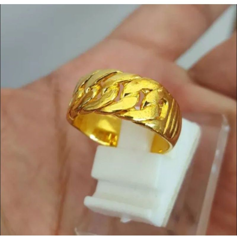 Cincin rantai lapis emas 24k terbaru anti karat