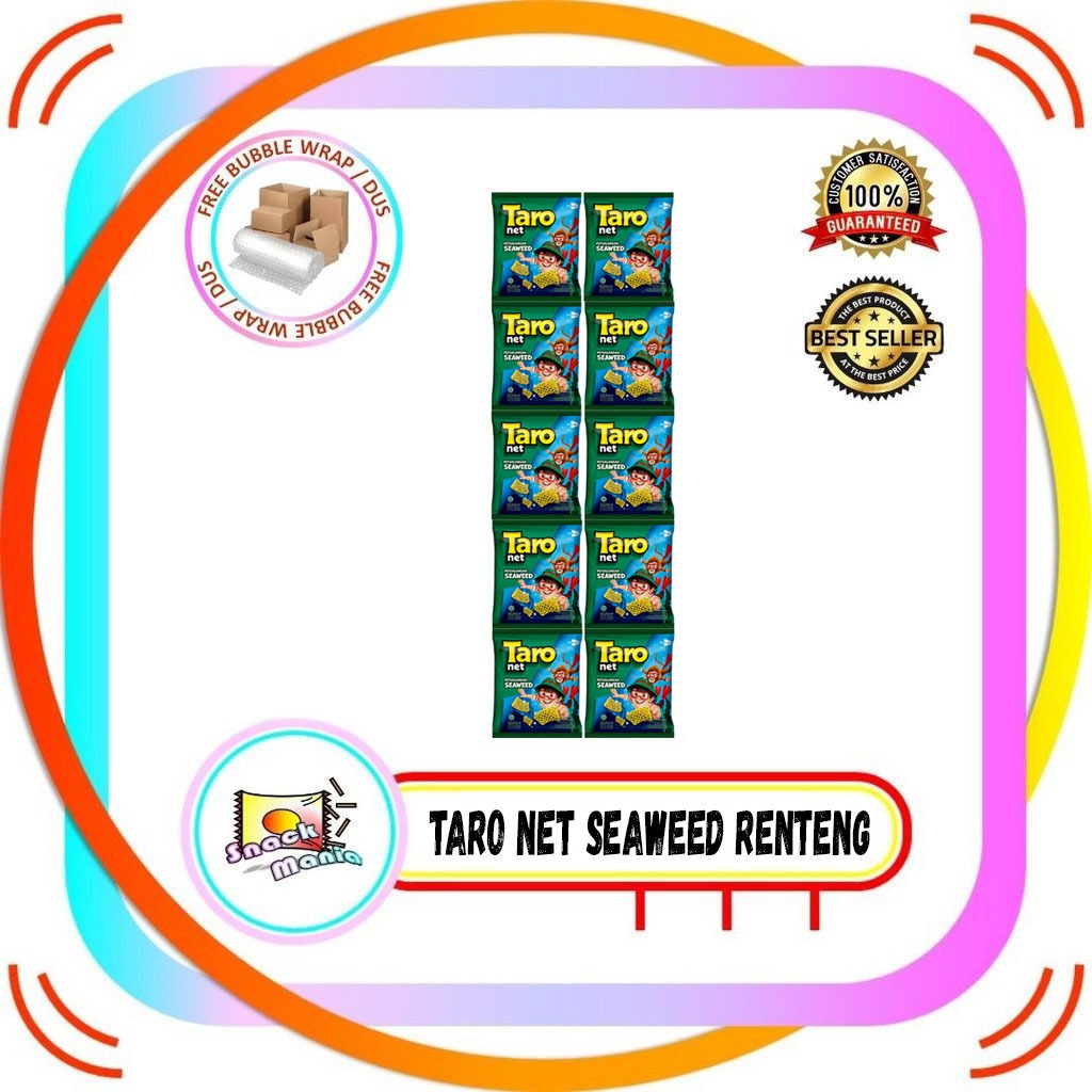 

Taro Net Snack Seaweed 8 gr x 10 pcs RENTENG Rumput Laut