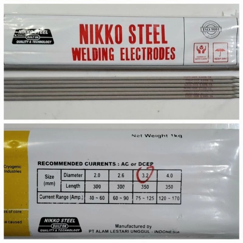 Kawat Las Stainless Nikko NSN308 3.2MM (1KG)/ NSN 308