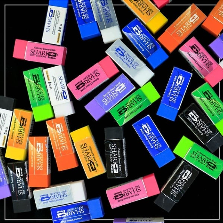 

SHARK Penghapus Pensil Aneka Warna Multi Color Pencil Eraser SH002