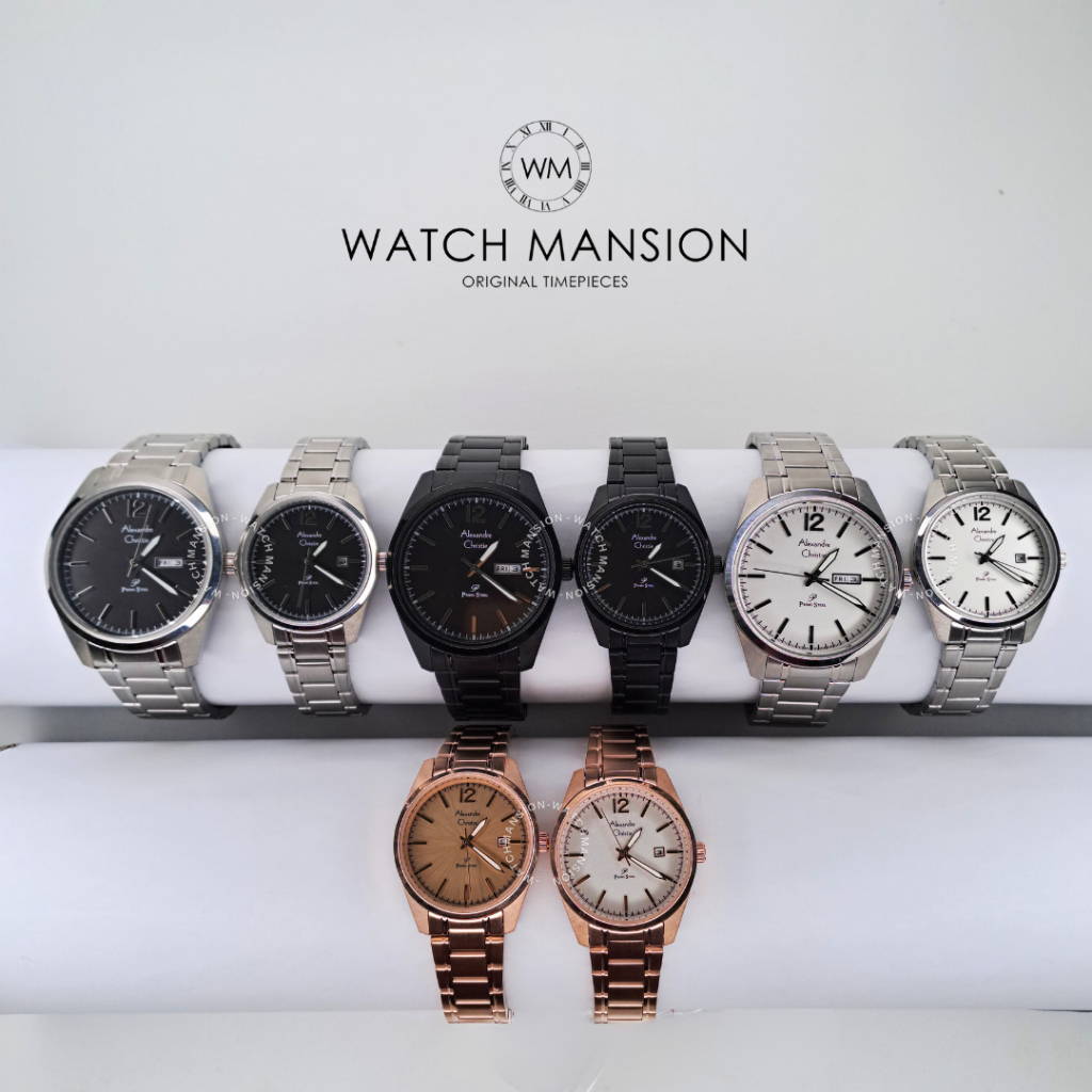 JAM TANGAN COUPLE ALEXANDRE CHRISTIE 1012 AC1012 AC 1012 ANALOG STAINLESS STEEL ORIGINAL GARANSI FRE