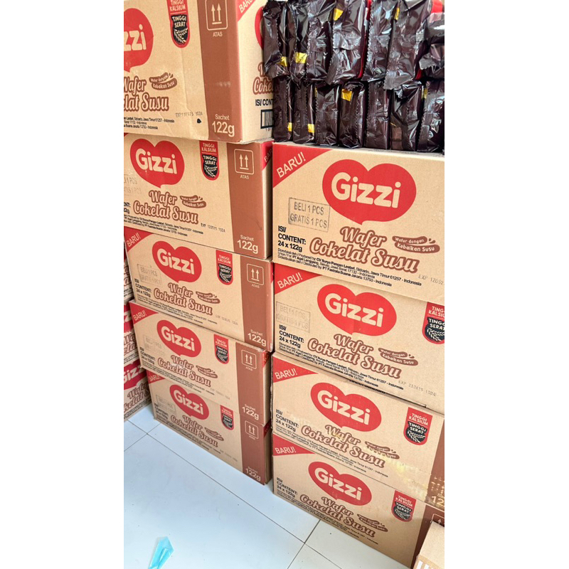 

1 dus Wafer Gizi Cokelat PROMO beli 1 gratis 2 isi 12pack atau 24pcs kemasan besar ( 24 x 122gr )