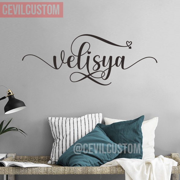 Stiker Nama Dinding Custom Wallsticker Modern Chaligraphy