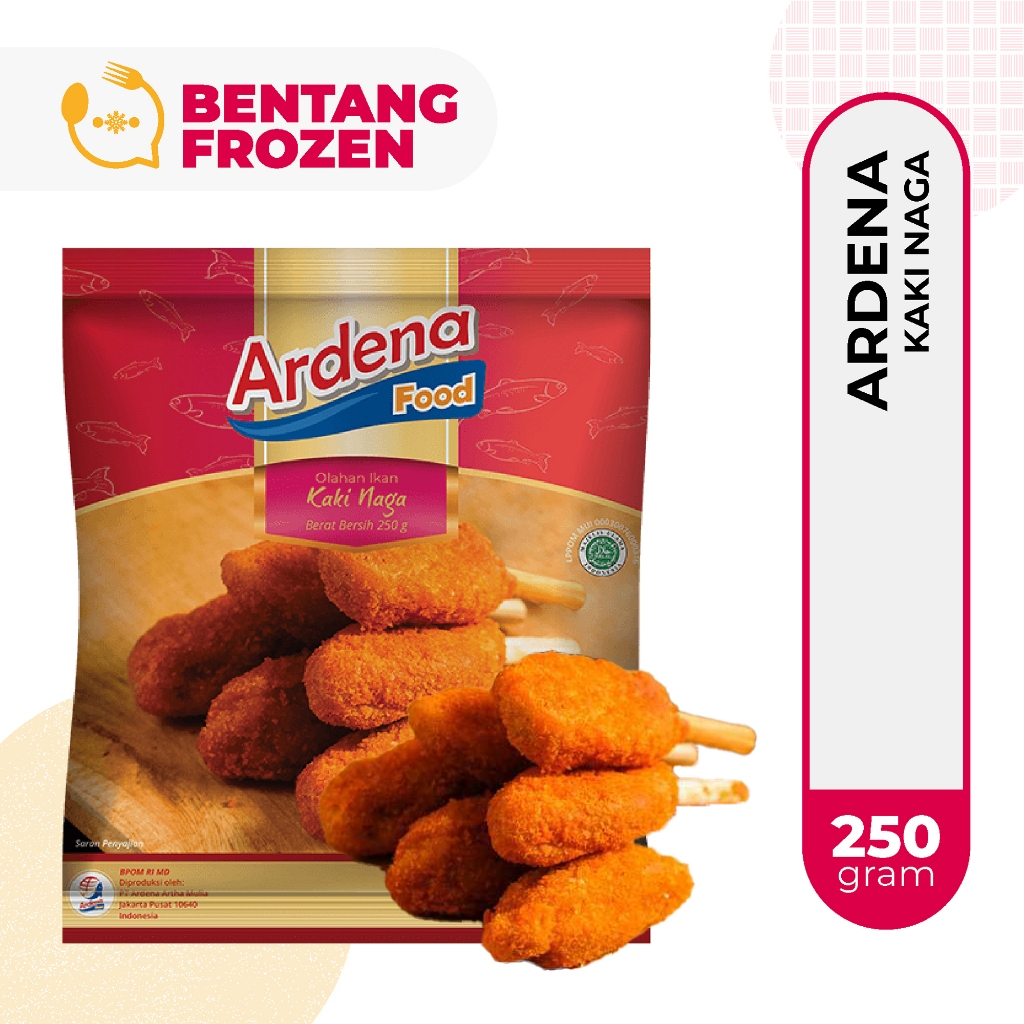 

Ardena Kaki Naga 250gr Isi 13pcs / Kakinaga Frozen / Olahan Ikan