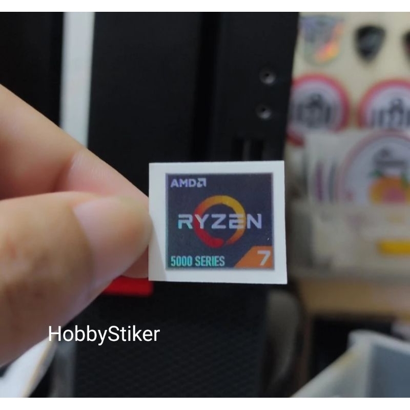Stiker custom amd ryzen 7 untuk pc laptop efek hologram