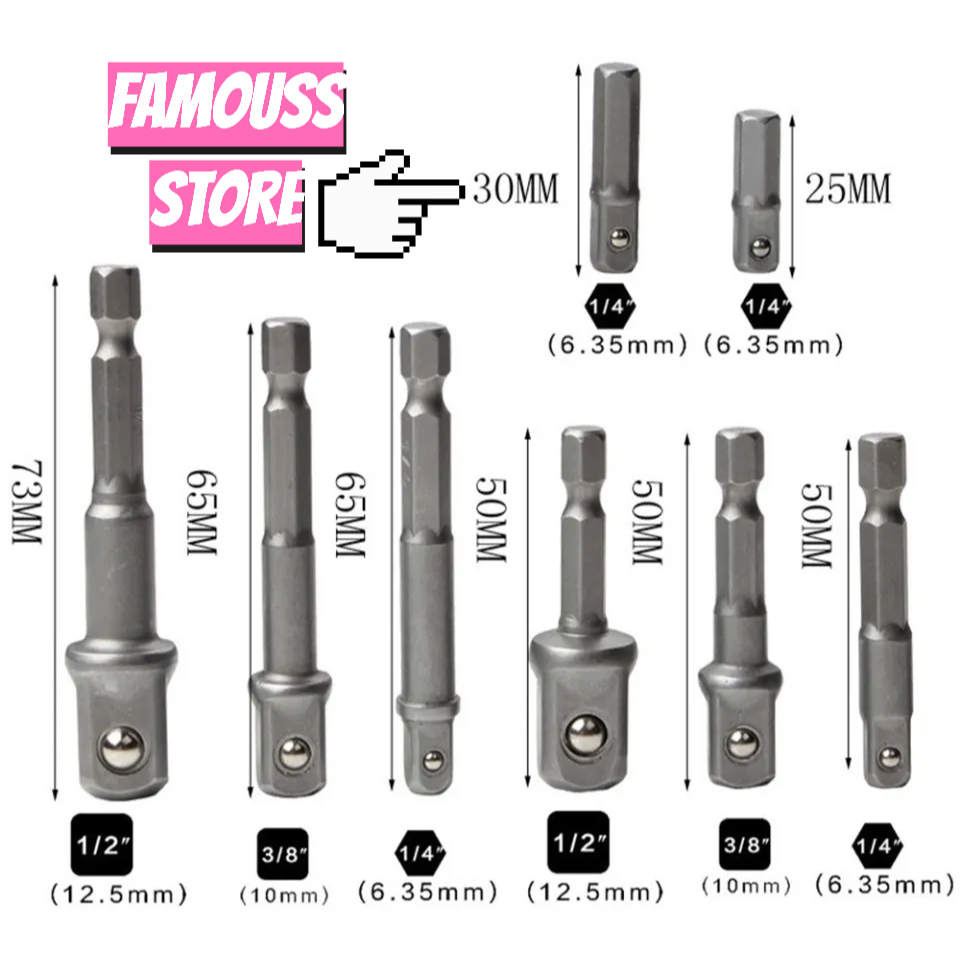 Adapter Obeng Bor Cordless To Shock Socket