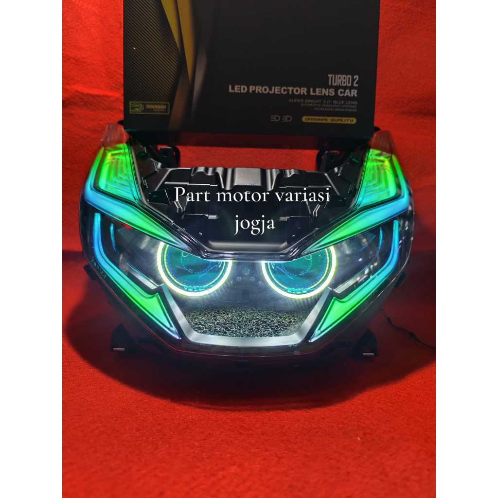 BILED PCX 160 PROJIE AES TURBO GEN 2 3 INCH FULLSET REFLEKTOR DRL RGB PNP LENGKAP SAKLAR VIXION