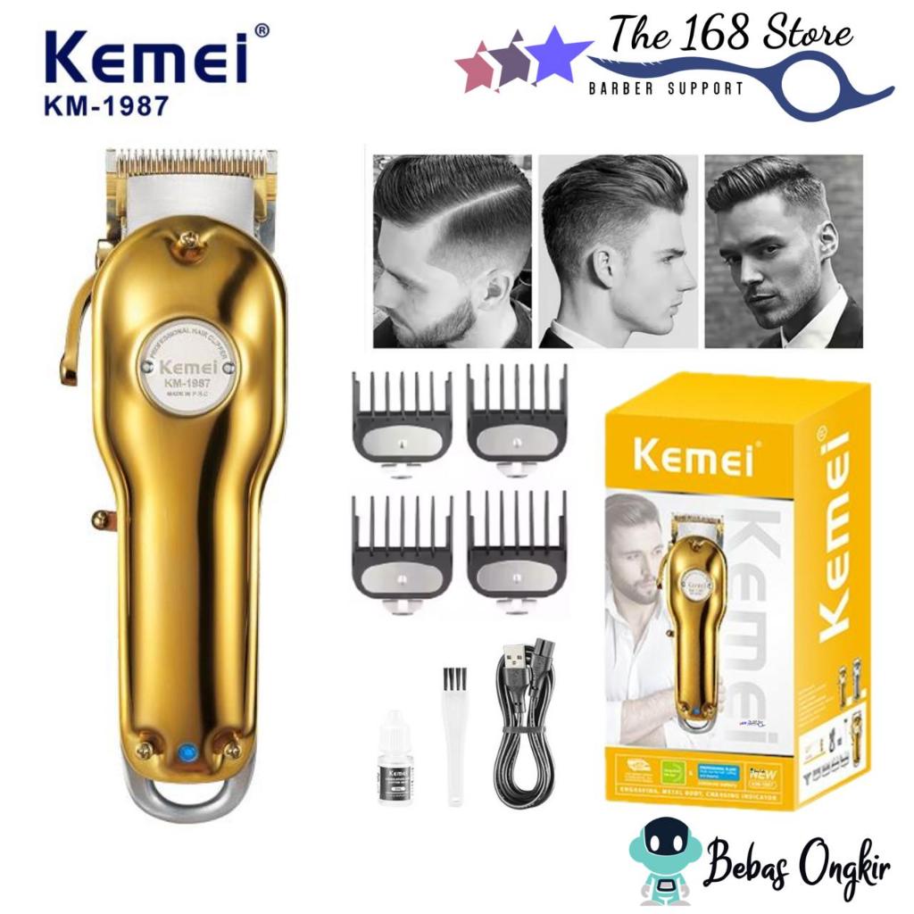 Alat Mesin Cukur Rambut Kemei 1987 Hair Clipper Trimmer Electric Cordless Professional KM-1987