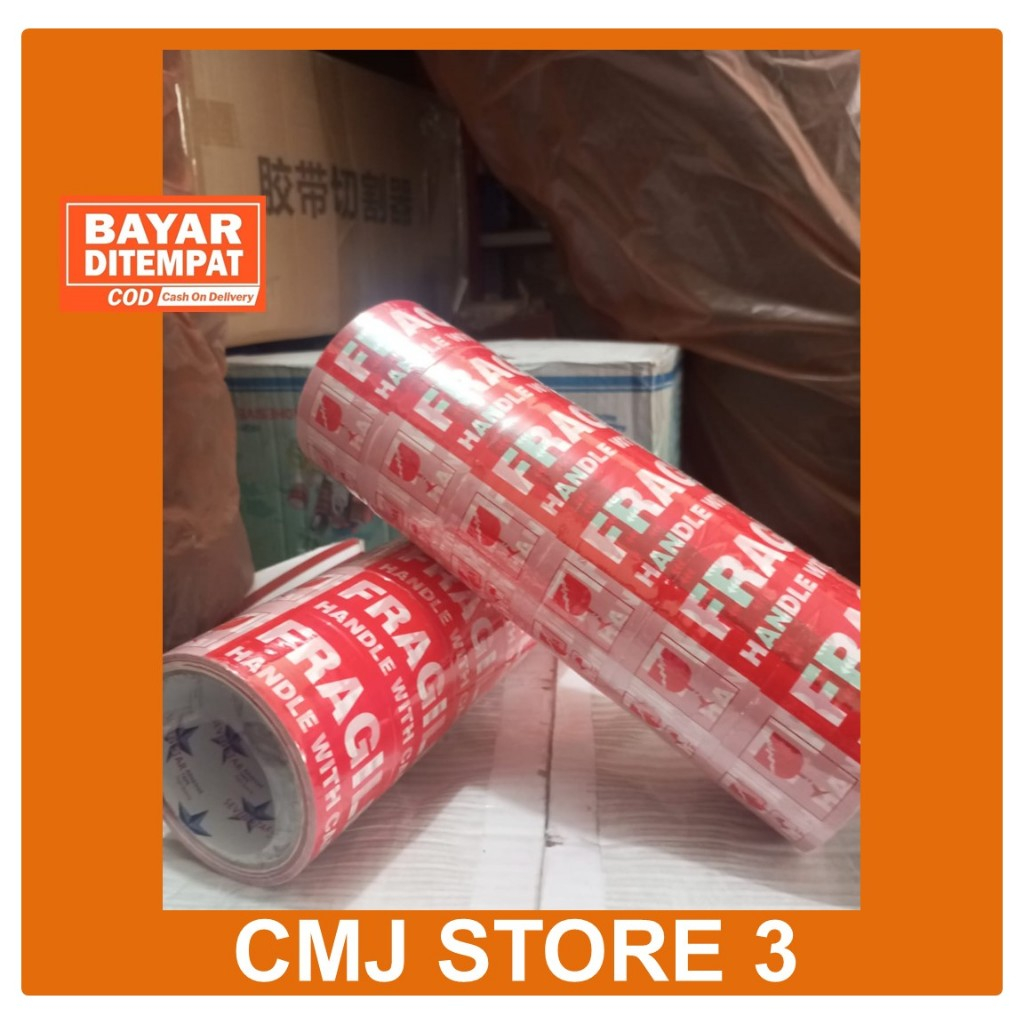 

Lakban Fragile Merah Jangan di Banting dan unboxing 50 Yard
