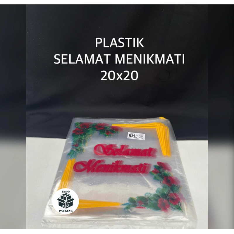 Plastik Samir 20x20 Nasi Kue / Plastik Selamat Menikmati / Samir Nasi Kotak / Hajatan / Penutup Nasi