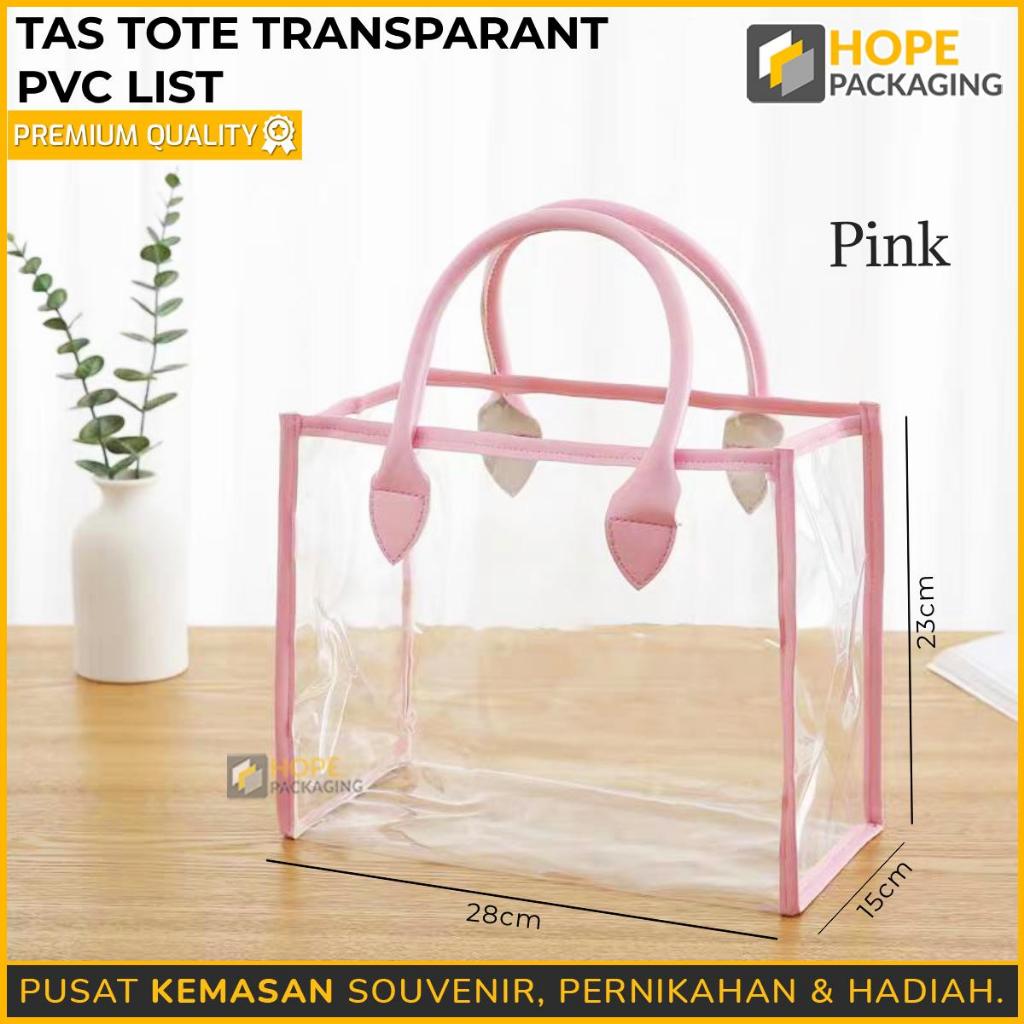 Tas Tote Transparan Pvc / Tas Mika / Tas Hampers / Tas Slingbag Mika Polos / Tas Gift Hampers / Tas 