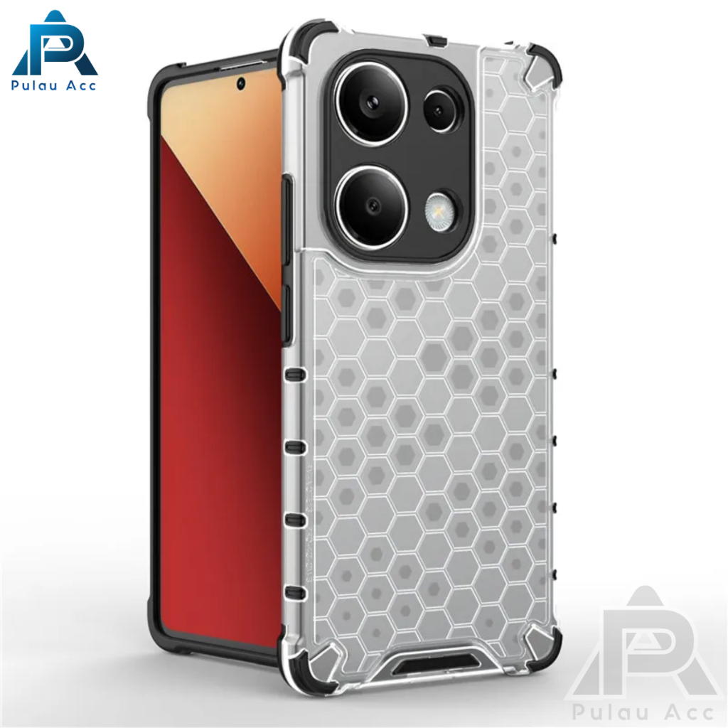 Hardcase Honeycomb Transparan Xiaomi POCO M3 M3 Pro M4 Pro M5 M5s M6 Pro 4G Clear Shockproof Armor