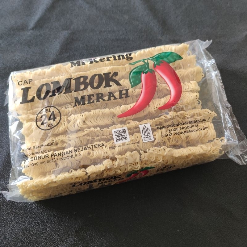 

Mi kering LOMBOK MERAH isi 24 mie bakmi