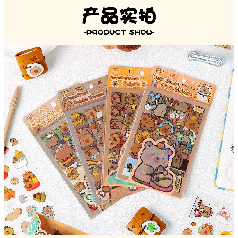 

Stiker Capybara isi 6 lbr Stiker Capybara DIY Case HP Dekor Handbook Diary Stiker DIY Buku Jurnal
