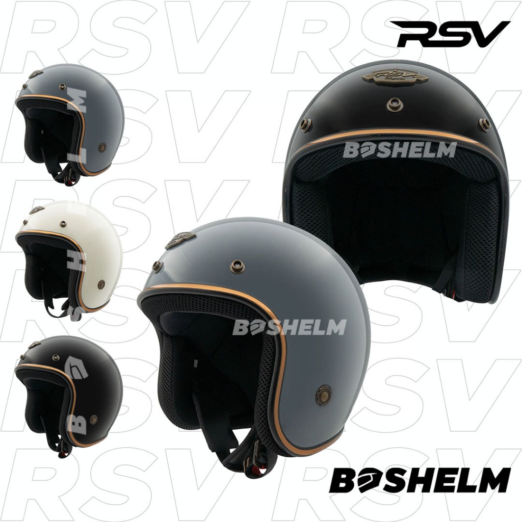 BOSHELM Helm RSV CLASSIC SOLID Helm Retro Half Face SNI