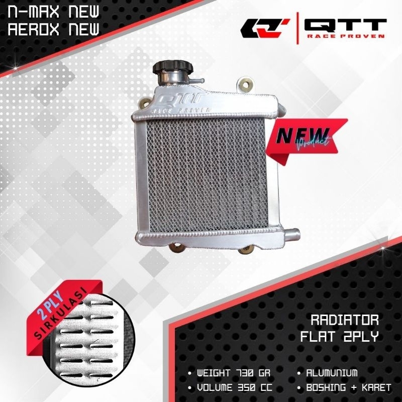 RADIATOR QTT NMAX AEROX LEXI old / new BAHAN ALMUNIUM MERK QTT RACING ORIGINAL