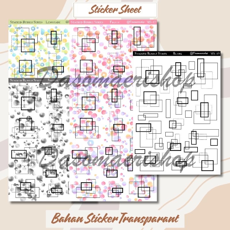 

Sticker Sheet Staked Bubble Series Stiker Dekorasi Journaling Scrapbook Handmade by Dasomaerishop