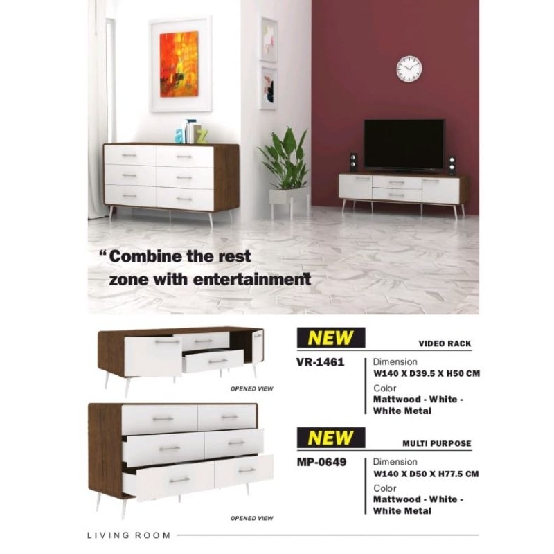 Meja Rak TV Expo VR 1461 Lemari Serbaguna Meja Konsul MP 0649