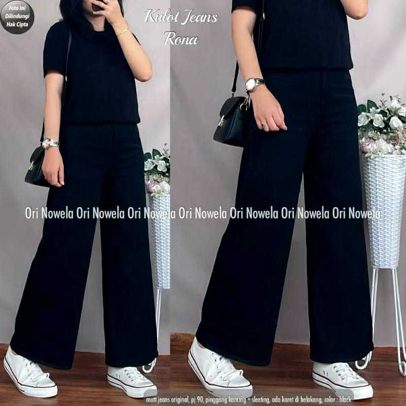 favorit af higwaitshigh waist kulot jeans wanita premium asli jeans tebal