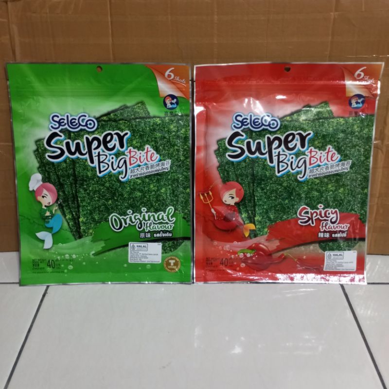 

BIG CRISPY SEAWEED / SELECO SUPER BIG BITE BRAND (6 SHEETS)
