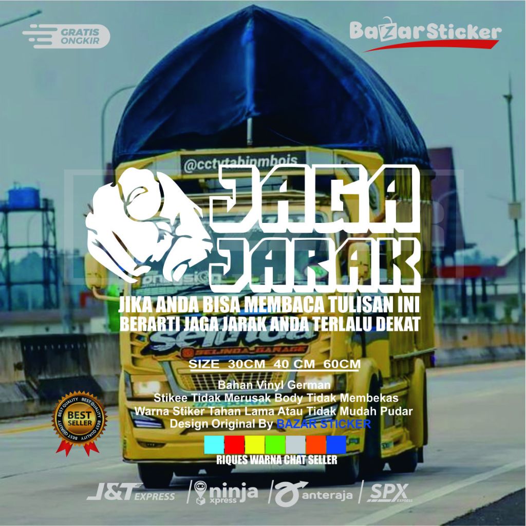 stiker kaca jaga jarak sticker cutting kaca mobil truk pick up bak belakang