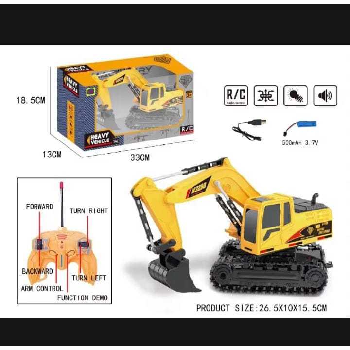 ASEMKAJKT - RC EXCAVATOR TRUCK KONSTRUKSI BEKO 360 REMOTE CONTROL 1:24 VERSI BARU ADA SUARA