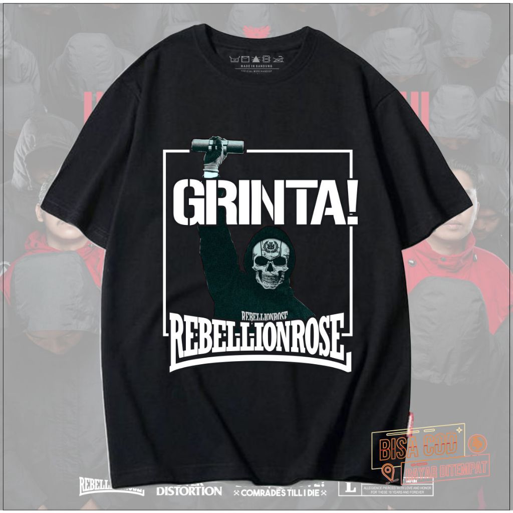 KAOS pendek pria band  REBELLIONROSE original distro - T-Shirt pendek  RebelionRose distro original 