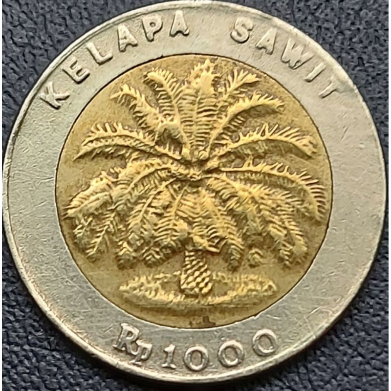 Koin Kuno Bimental Negara Indonesia 1000 Rupiah Kelapa Sawit Kondisi Koin utuh Dijamin Original 100%