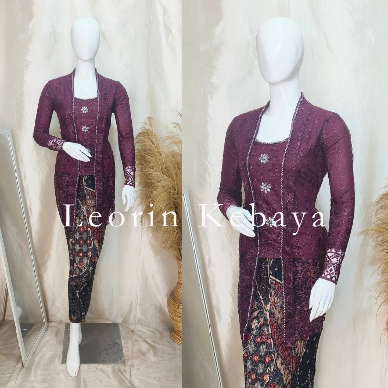 Setelan Kebaya Kutubaru Modern Bahan Tulle Full Payet Full Furing Mewah Murah Kebaya Pesta Kebaya Wi