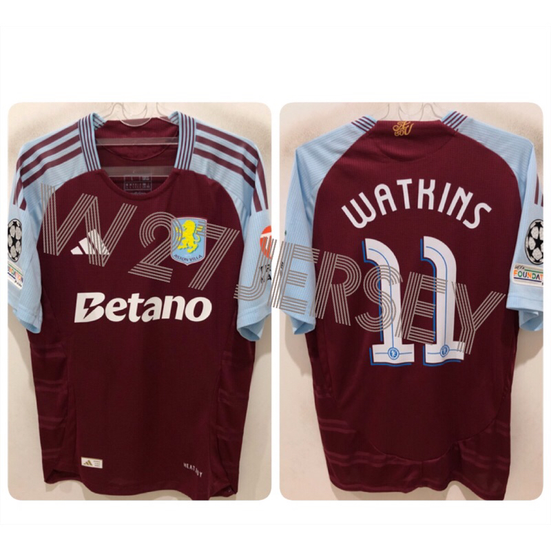 JERSEY PLAYER ISSUE - ASTON VILLA HOME 2024-2025 name player Watkins + Patch