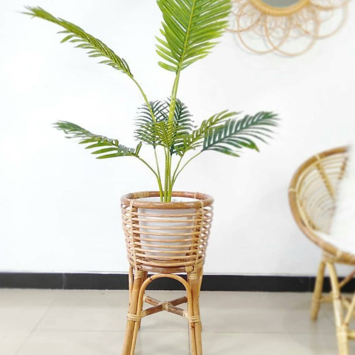 Standing Pot Rotan FSHING MENGKILAP  Tempat Bunga Dekorasi Sudut Ruangan dan Studio Foto