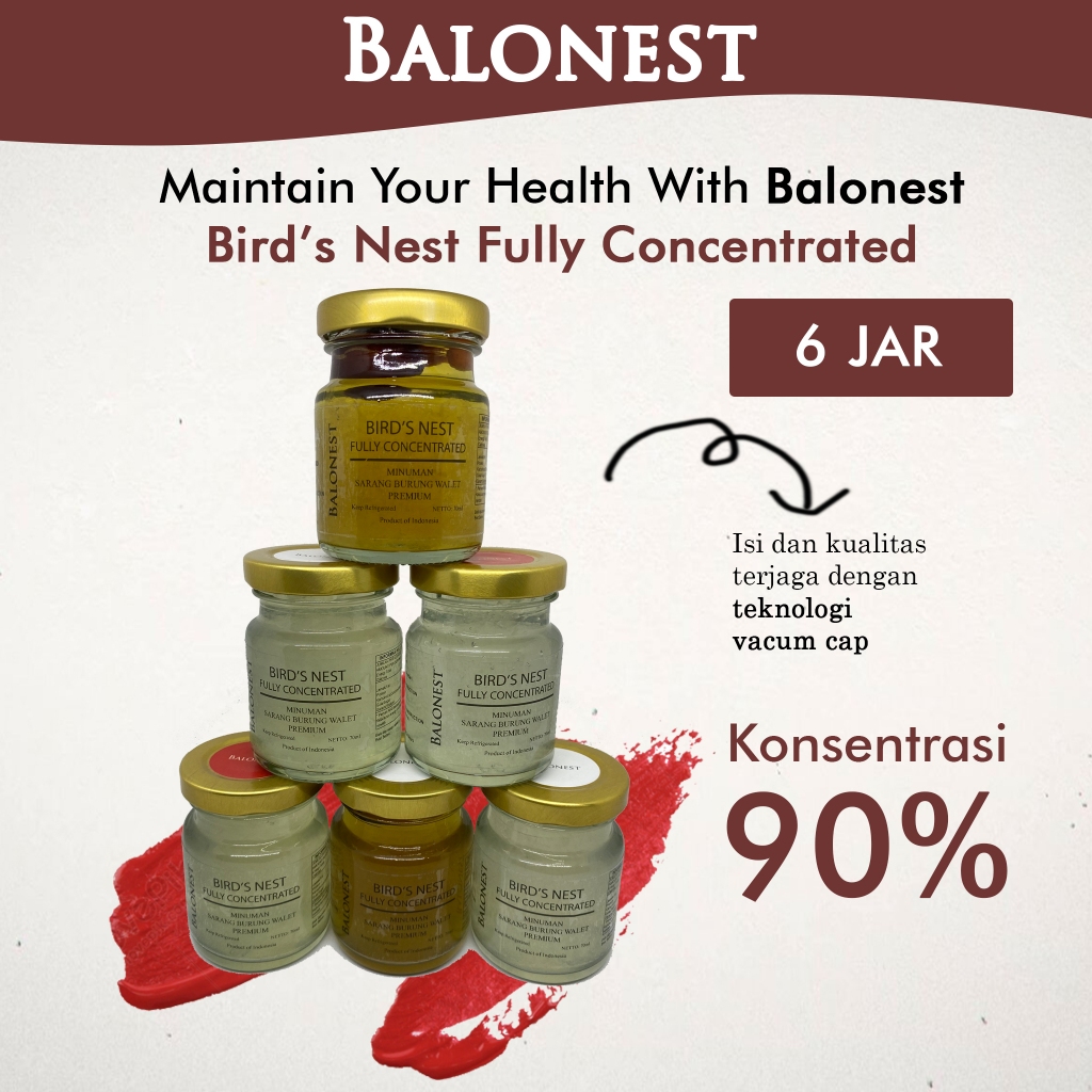

Minuman Sarang Burung Walet Asli 100% Balonest Birdnest Fully Concentrated 6 Jar