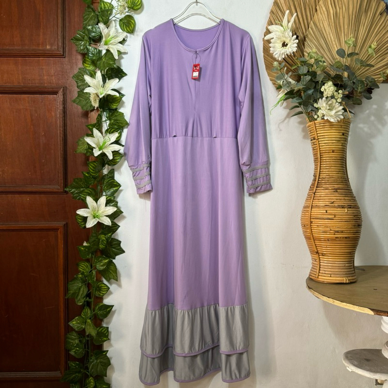Long Dress Ungu Spandex