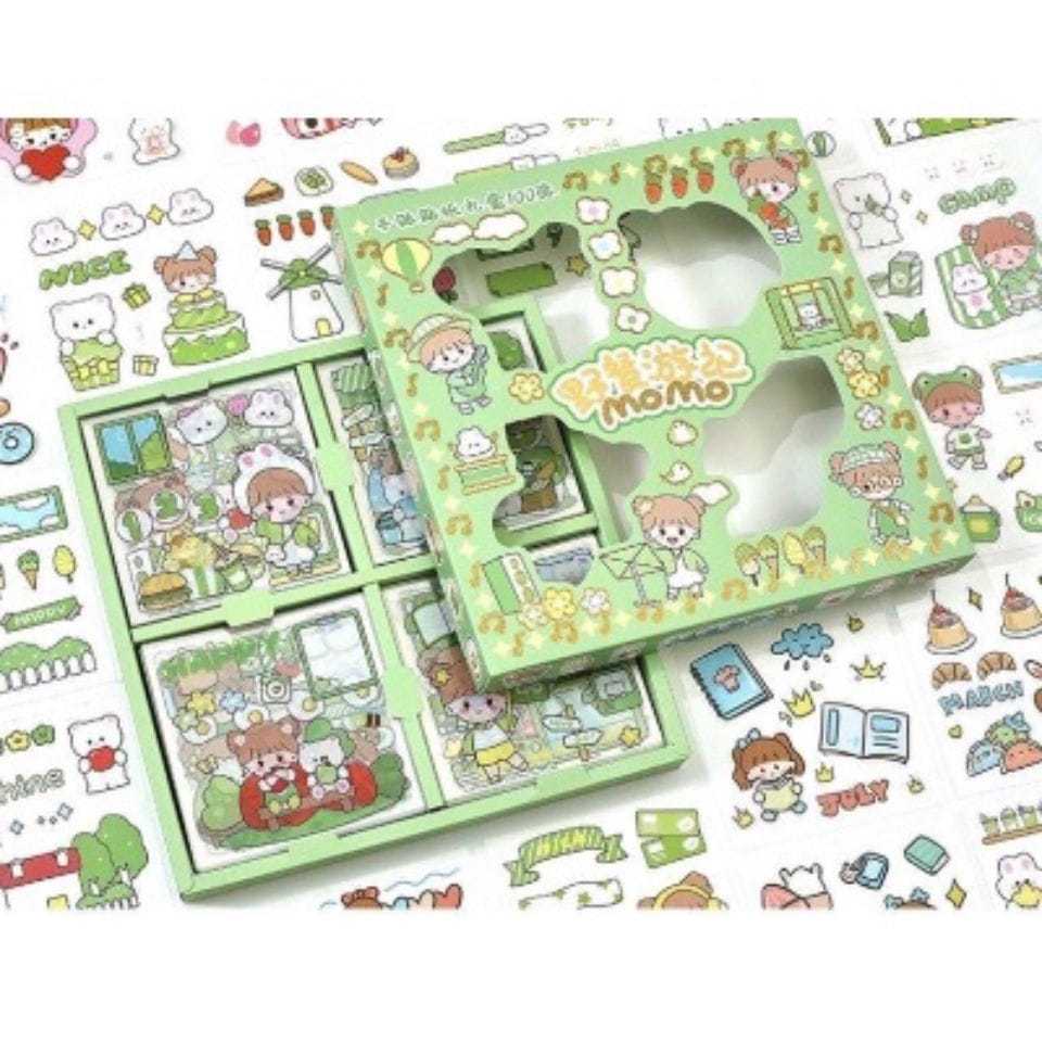 

Stiker Tempel Momo 100 lembar Motif Kartun Korea Lucu Anti Air
