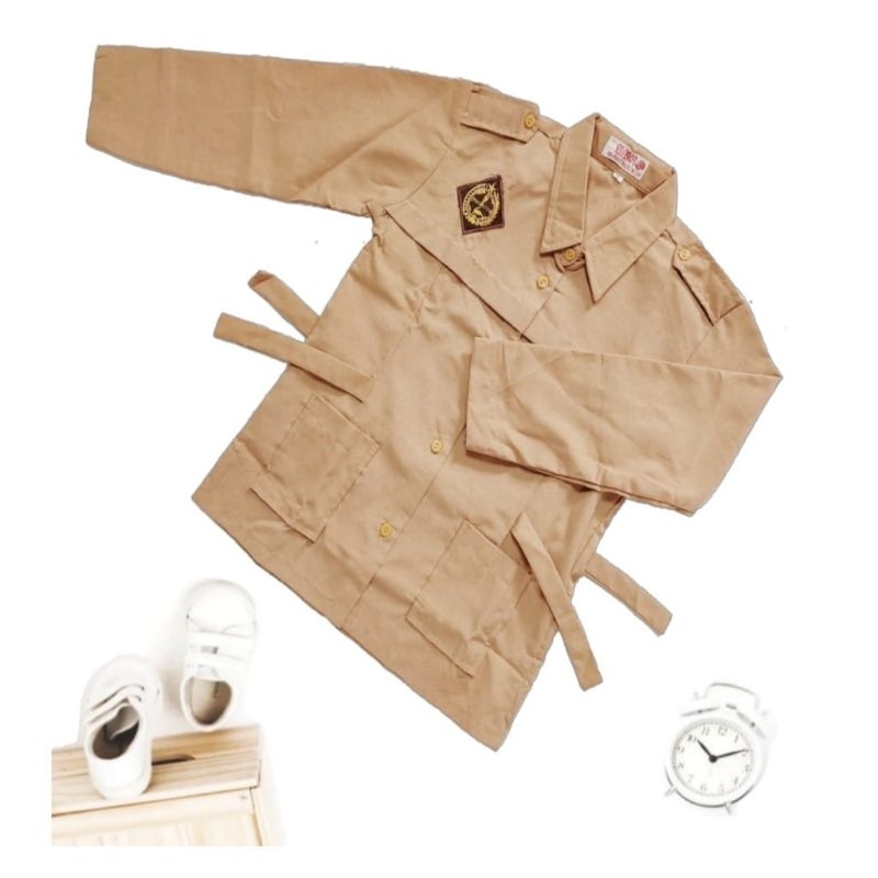 Baju Pramuka bahan Oxford dan bahan twis (licin serta mengkilap), Baju Pramuka SD;SMP;SMA, Baju Pram