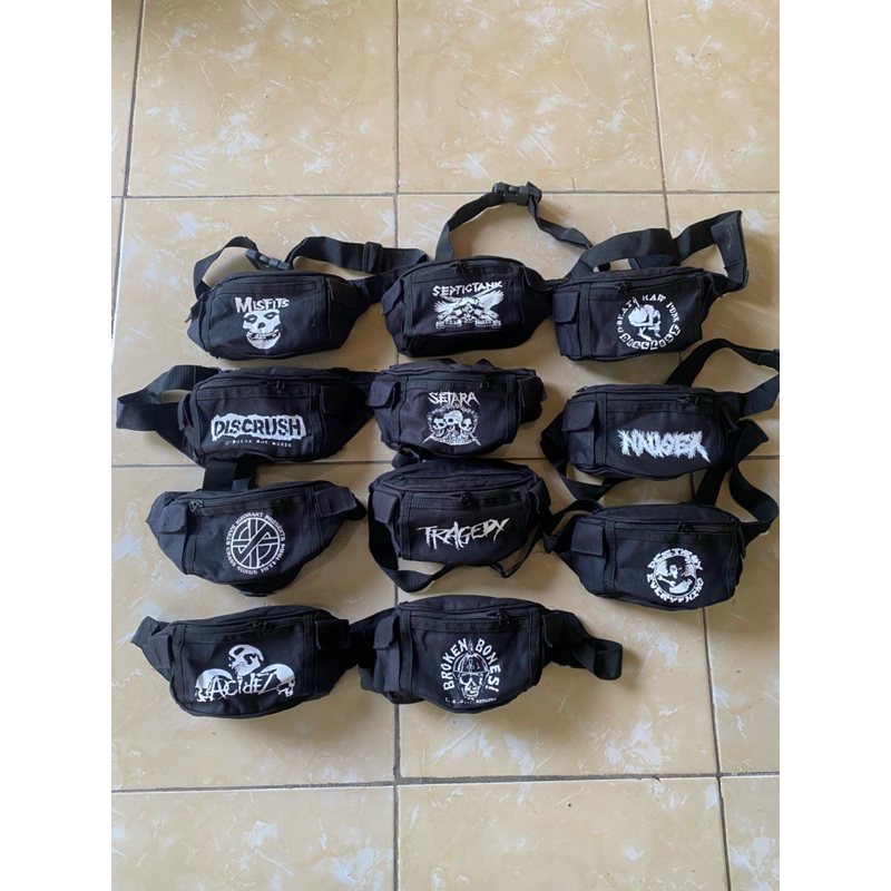 WEISTBAG wesbeg PUNK TAS SLEMPANG pria wanita unisex TAS PINGGANG band punk working kerja tas bordir