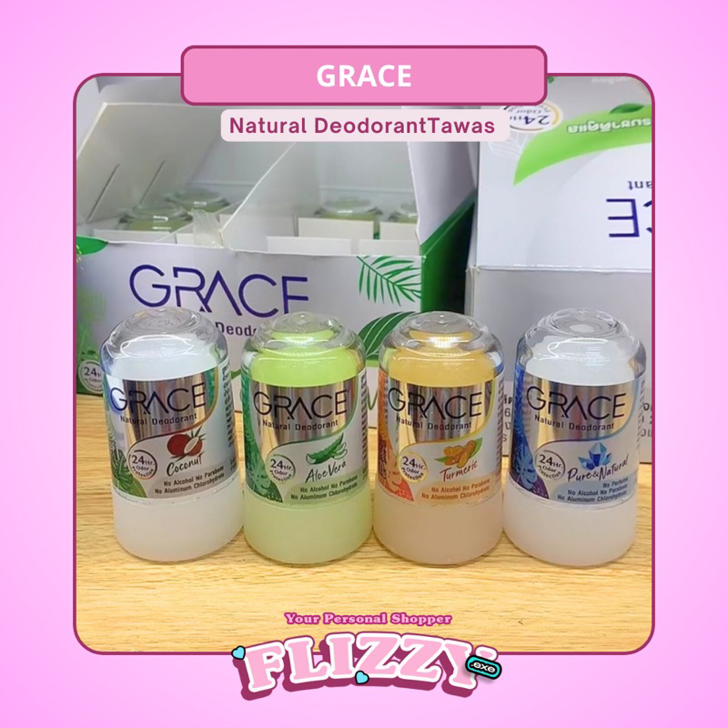 Grace Pure Natural Deodorant Batu Tawas Thailand Crystal