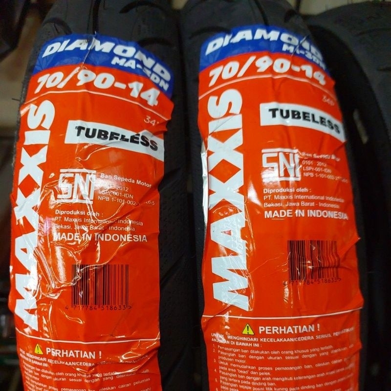 BAN LUAR TUBELESS MAXXIS DIAMOND 14 70/90