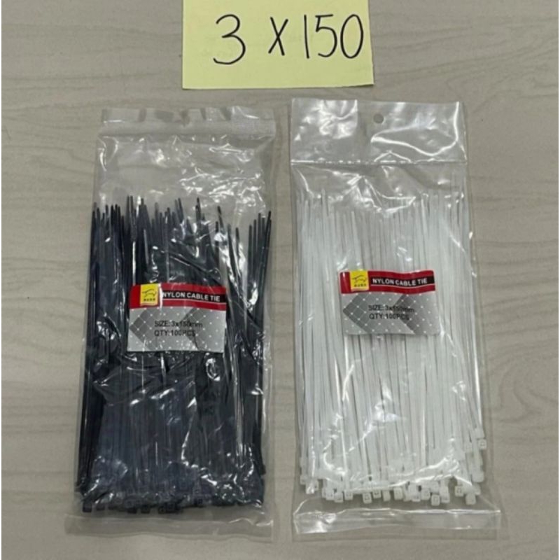 

kabel ties 150mm isi 100pcs pengikat wayar 15cm nylon cable tie 2.5x150
