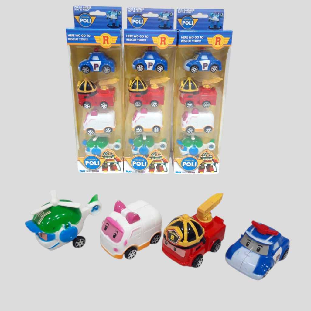 Mainan Anak Poli Car 4pc Mainan Poli Car