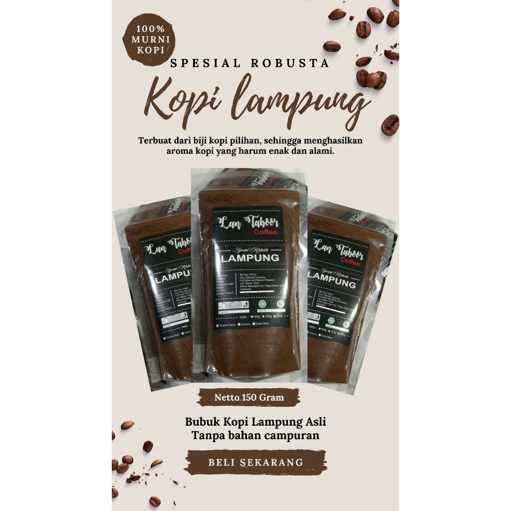 

Kopi Lampung -Kopi Bubuk Asli tanpa campuran =Kopi lampung Asli Original