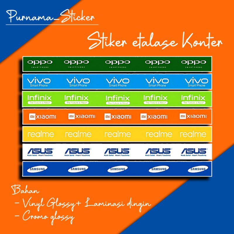 

STIKER ETALASE KONTER PULSA BAHAN VINYL UKURAN UKURAN